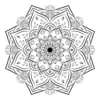 Mandala background Coloring Pages, pattern flower with black color. vector