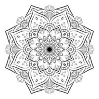 Mandala background Coloring Pages, pattern flower with black color. vector