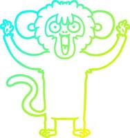 cold gradient line drawing caroton monkey vector