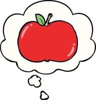 cartoon apple and thought bubble vector