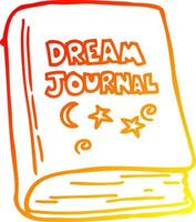 warm gradient line drawing cartoon dream journal vector