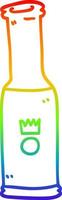 rainbow gradient line drawing cartoon bottle of pop vector