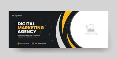 Digital marketing agency social media facebook cover template, web banner template, corporate banner, header, webinar banner design vector