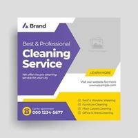 Cleaning service social media post template, Home cleaning business web banner vector