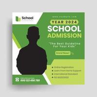 School education admission web banner or back to school social media post template vector