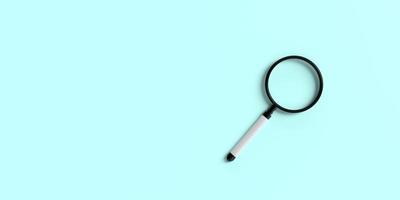 magnifying glass blue background wallpaper copy space symbol decoration ornament hr human recruitment research discovery  work job career resume interview hiring employment choice focus.3d render photo