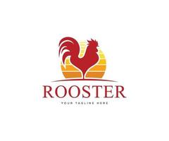 Rooster Logo Designs Concept, Chicken Logo Template Vector Icon Illustration Design.