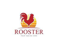 Rooster Logo Designs Concept, Chicken Logo Template Vector Icon Illustration Design.