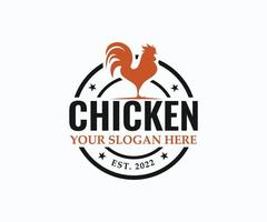 logotipo de pollo. logotipo de pollo a la barbacoa. logotipo de pollo gallo. plantilla de logotipo de granja de pollos. vector