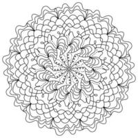 Wavy mandala with spiral lines and weaves, zen coloring page for creativity vector
