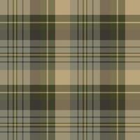 Seamless pattern in interesting discreet gray, dark green and beige colors for plaid, fabric, textile, clothes, tablecloth and other things. Vector image.