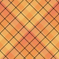 Seamless pattern in great autumn orange and black  colors for plaid, fabric, textile, clothes, tablecloth and other things. Vector image. 2