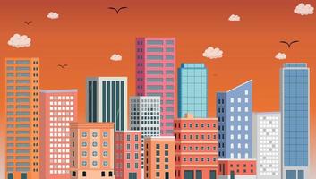 City highrise skyline simplicity flat design vector