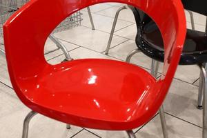 Chair for relaxing in a cafe on the Mediterranean coast photo