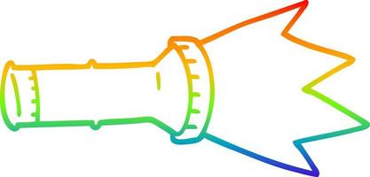 rainbow gradient line drawing cartoon torch vector