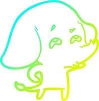 cold gradient line drawing cartoon elephant remembering vector