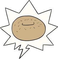 cartoon donut and speech bubble vector