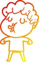 warm gradient line drawing cartoon man singing vector