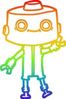 rainbow gradient line drawing cartoon robot vector