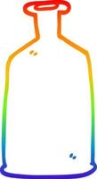 rainbow gradient line drawing cartoon green bottle vector