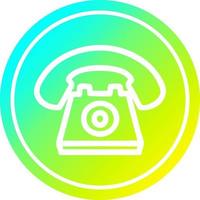 old telephone circular in cold gradient spectrum vector