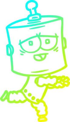 cold gradient line drawing cartoon robot