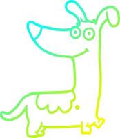 cold gradient line drawing cartoon dog vector