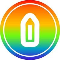 simple pencil circular in rainbow spectrum vector
