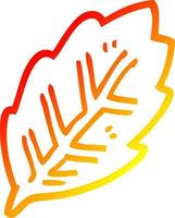 warm gradient line drawing cartoon tree leaf vector