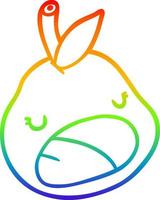 rainbow gradient line drawing cute pear vector