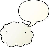 cartoon cloud and speech bubble in smooth gradient style vector