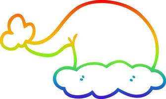 rainbow gradient line drawing cartoon elf hat vector