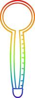 rainbow gradient line drawing cartoon thermometer vector
