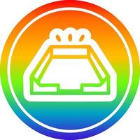 empty in tray circular in rainbow spectrum vector