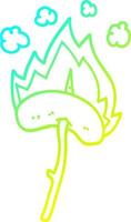 cold gradient line drawing cartoon hot dog vector
