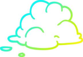 cold gradient line drawing cartoon storm cloud vector