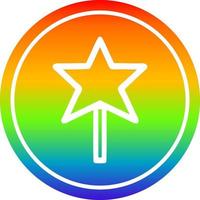 magic wand circular in rainbow spectrum vector