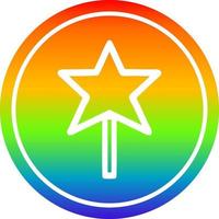 magic wand circular in rainbow spectrum vector