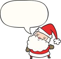 cartoon santa claus and speech bubble vector