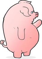 cerdo gordo de dibujos animados vector