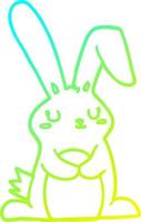 cold gradient line drawing cartoon rabbit vector