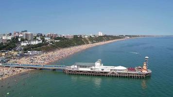 Most Beautiful Aerial View and High Angle Footage of Sea View at Bournemouth Beach City of England UK video