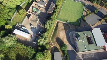 Aerial View of Barnfield College. It is the largest further education college in Bedfordshire, England, with two campuses in Luton. The New Building and Renovations are currently in progress. video