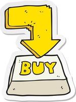 sticker of a cartoon computer key buy symbol vector