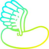 cold gradient line drawing cartoon flying sausage vector