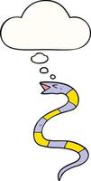 cartoon snake and thought bubble vector