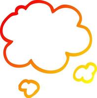 warm gradient line drawing cartoon cloud vector