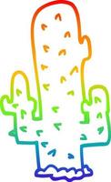 arco iris gradiente línea dibujo dibujos animados cactus vector