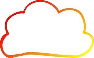 warm gradient line drawing cartoon weather cloud vector