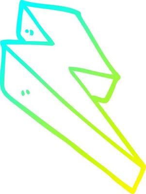 cold gradient line drawing cartoon fire bolt